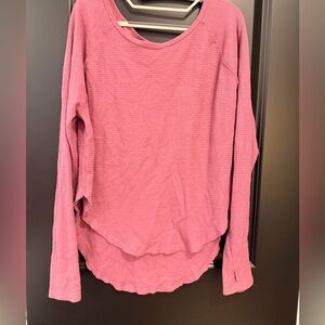 JoyLab Long Sleeve Waffle Top - Dusty Rose